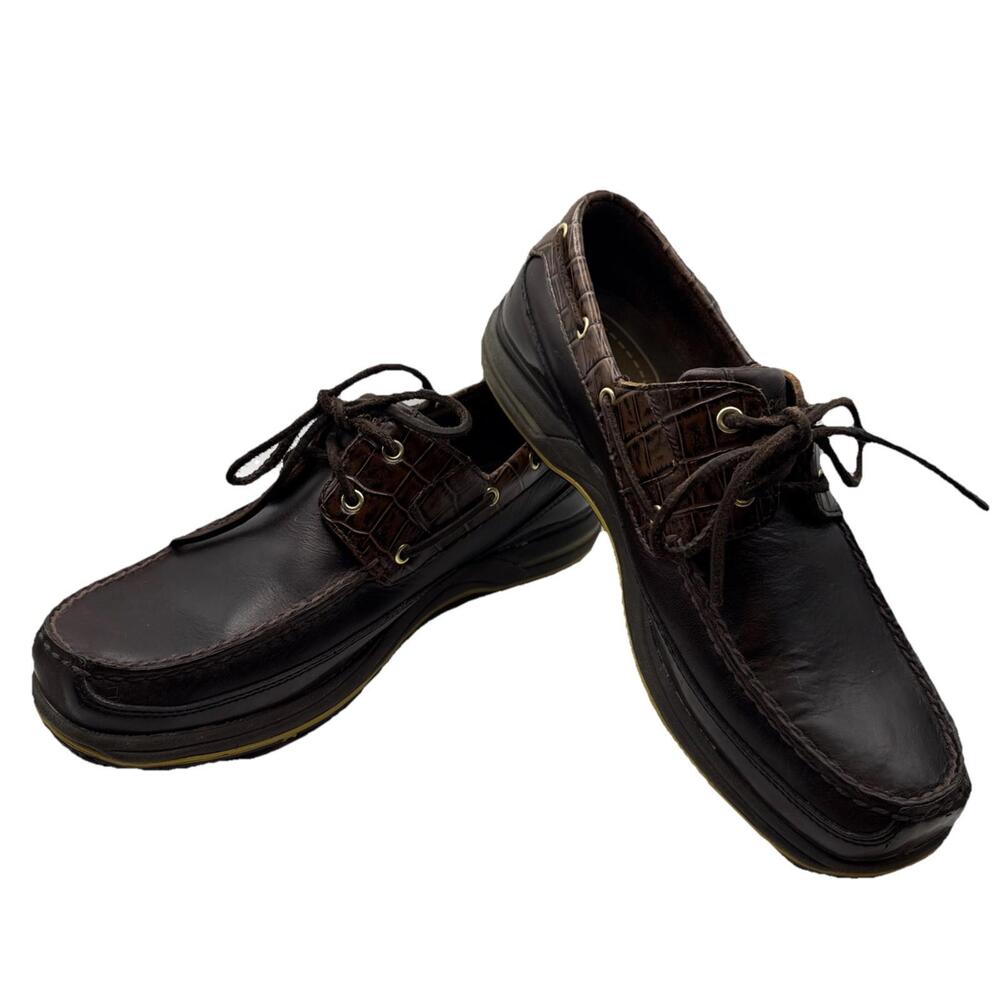 ROCKPORT MEN'S‎ BOAT SHOES/LOAFER 10.5 M Animal Scale Pattern Accent Gently Worn